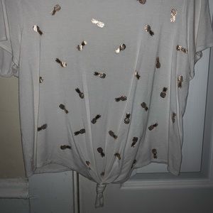 tied pineapple shirt